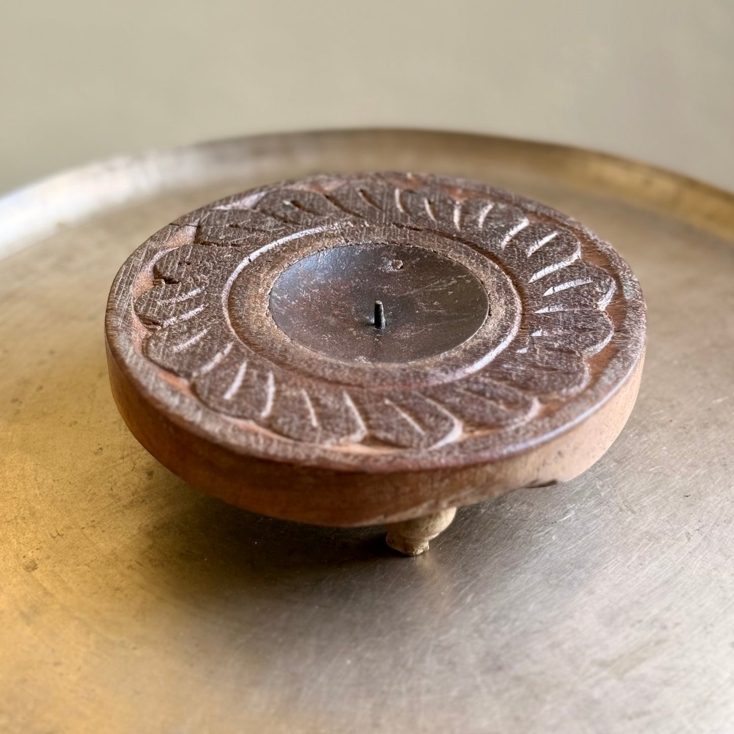 Assorted Old Wood Chowki Candle Stand