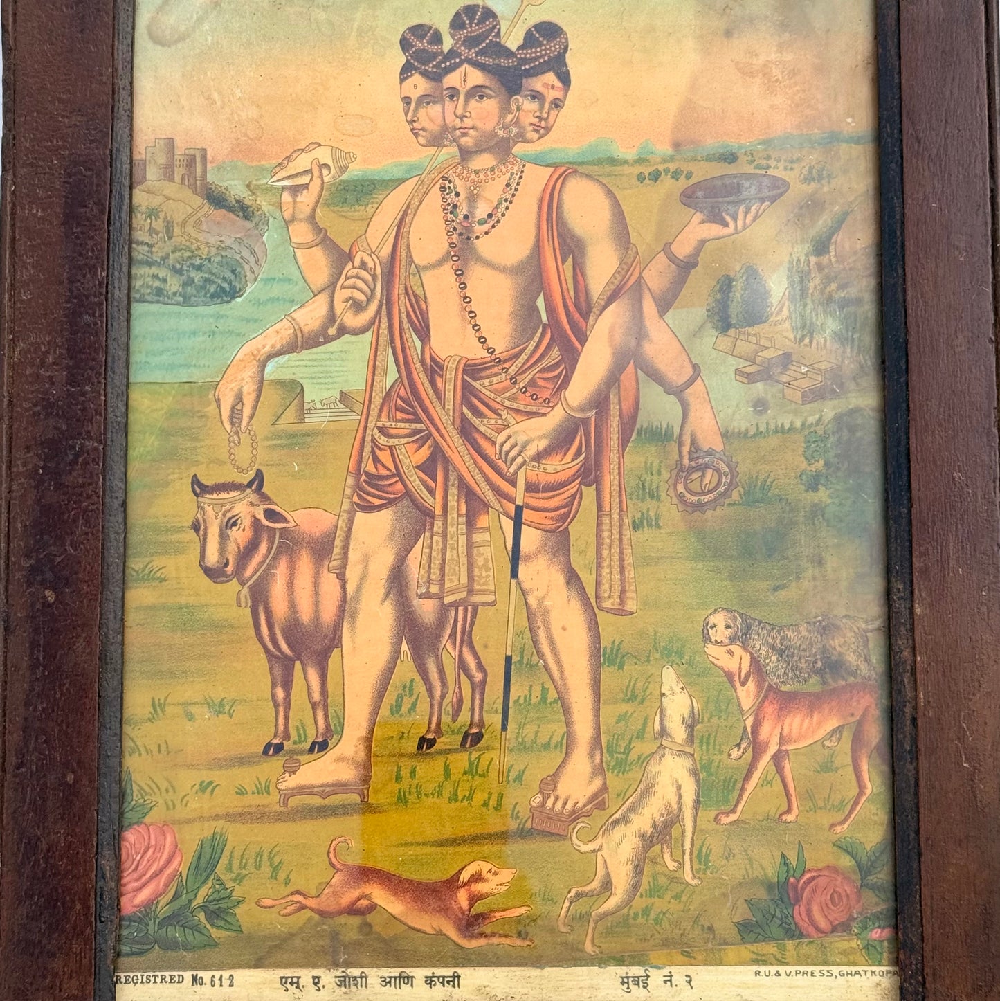 ‘Dattatreya’ Raja Ravi Varma Lithograph Print