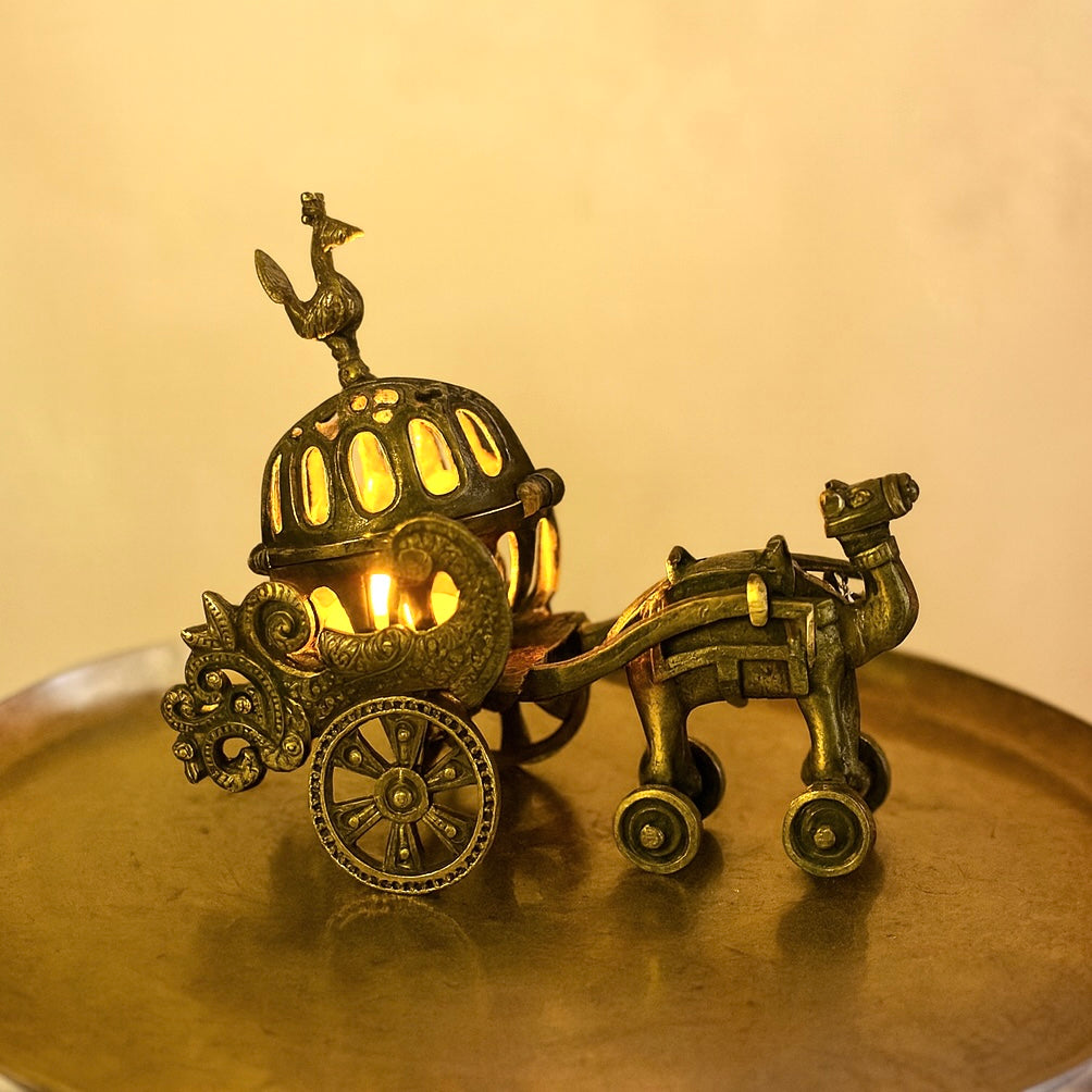 Brass Camel Chariot Dhoopdaan
