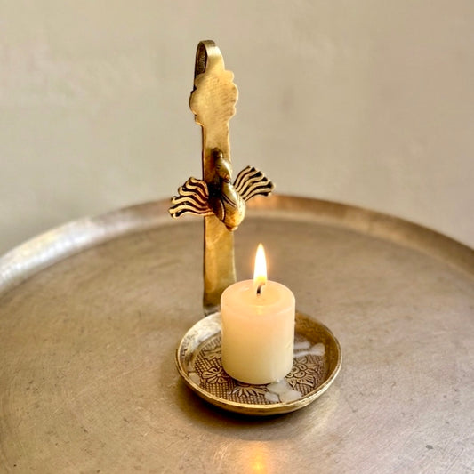 Heritage Brass Candle Stand & Bird Feeder
