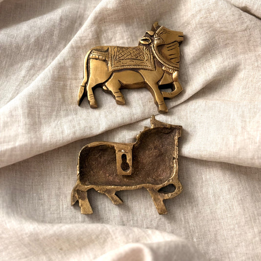 Sacred Brass Nandi Pair