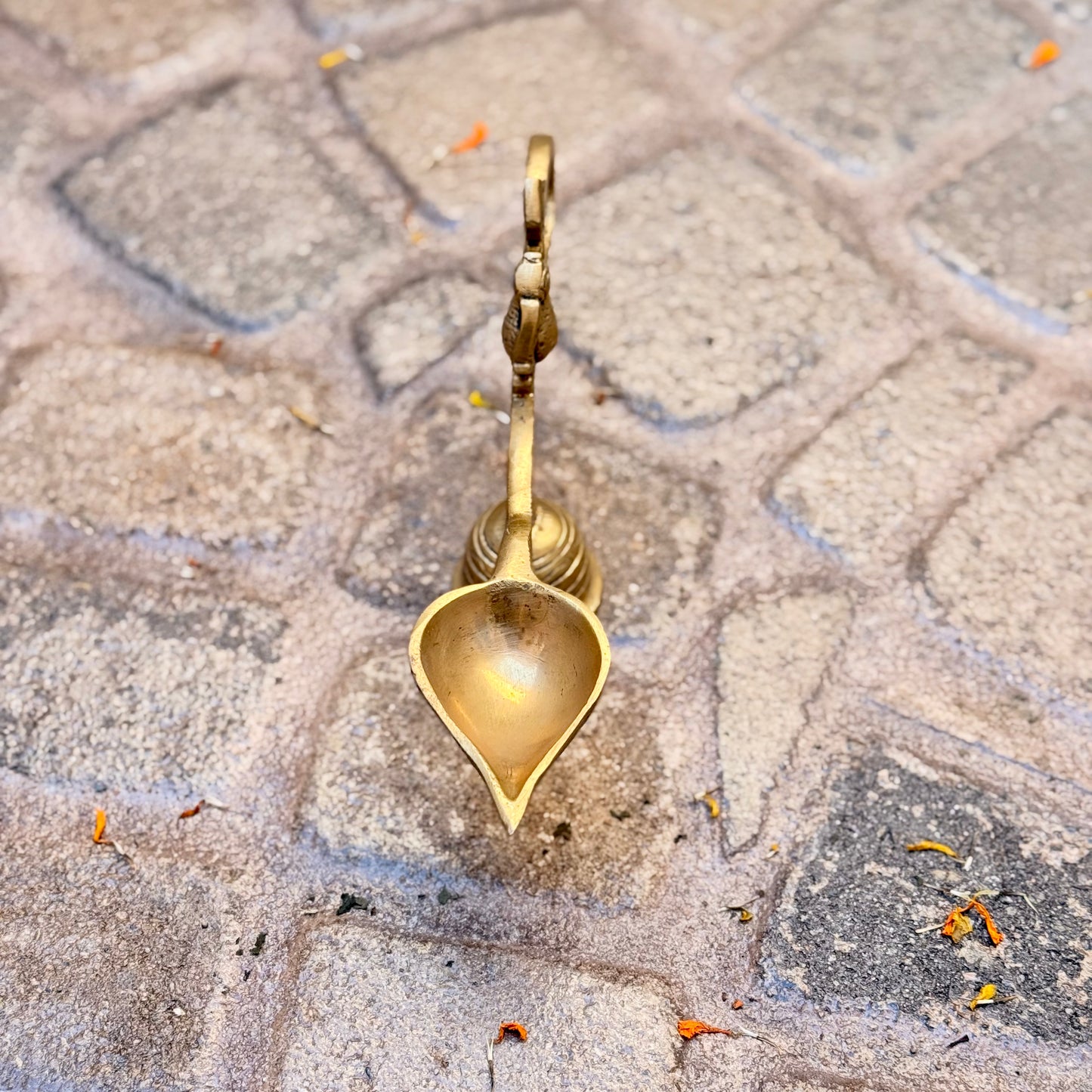 Brass Peacock Handheld Aarti Diya